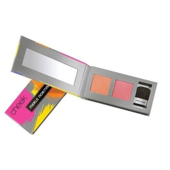 Merle Norman Lasting Cheek Color Duo Beam mirrored compact New w Box pink & nude - Picture 2 of 7